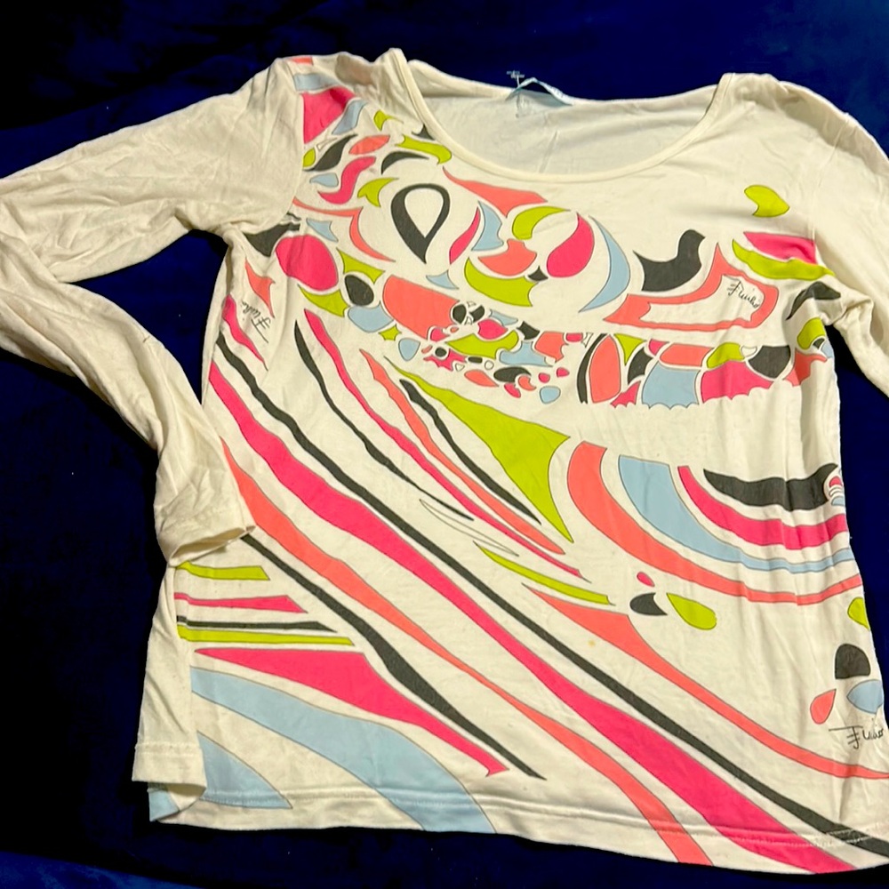 PUCCI PATTERNED LONG SLEEVE TOP
